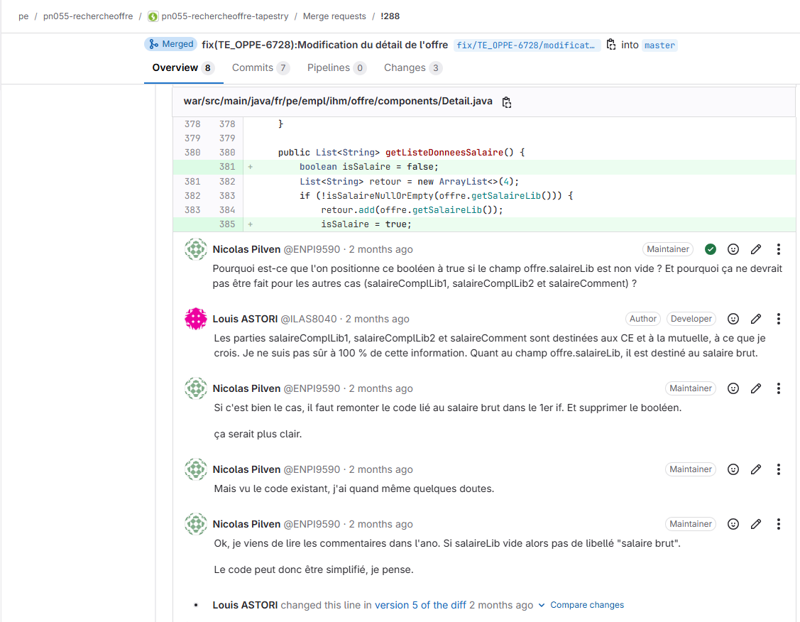 Processus de Merge Request